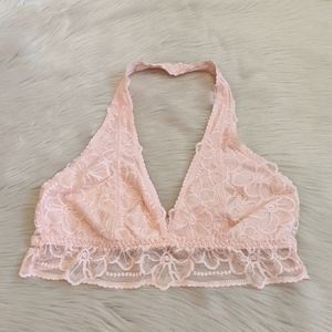 Victoria Secret Pink lace halter pink bralette